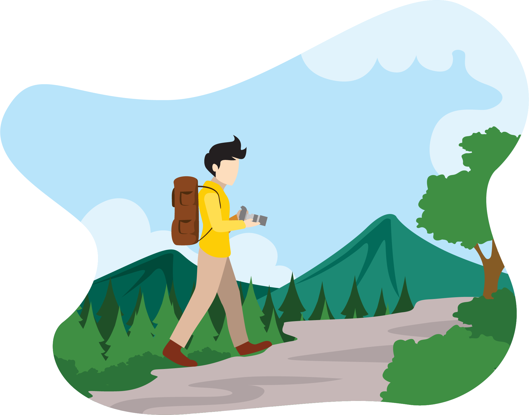 vector image of photographer in the jungle